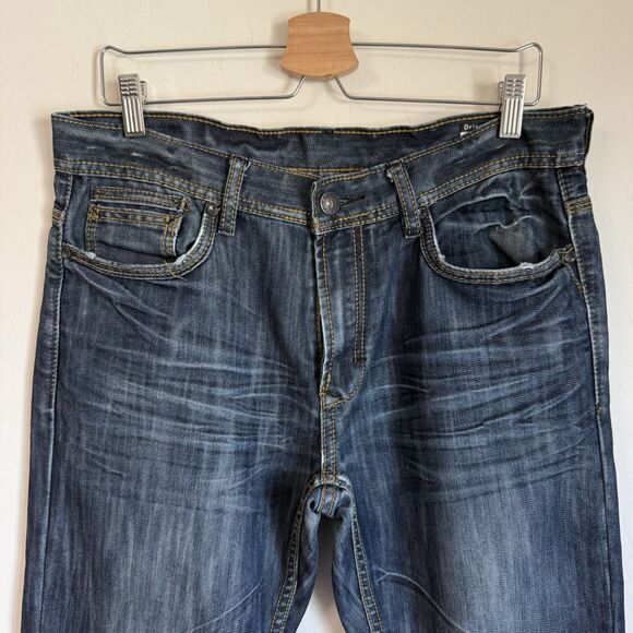 Buffalo David Bitton Jeans Mens 34x30 Dark Blue Relaxed Straight Driven Denim - Picture 5 of 7